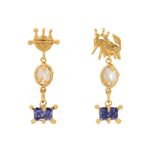 Moonstone elephant earrings by Ruby Jack